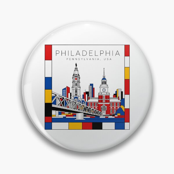 Item preview, Philadelphia Mondrian style poster 3D designed and sold by CMYKStudio.