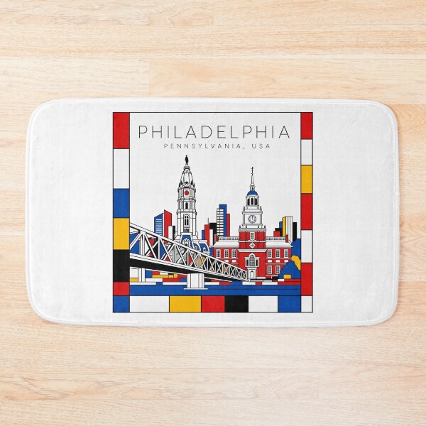 Item preview, Philadelphia Mondrian style poster 3D designed and sold by CMYKStudio.