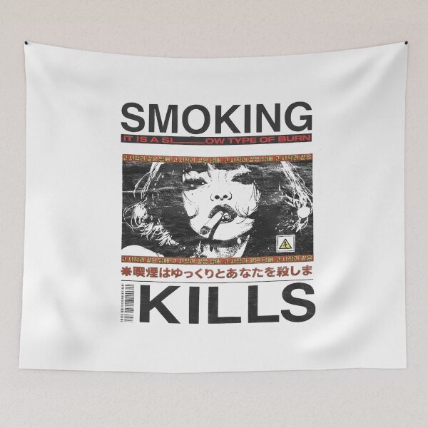 Item preview, Dark Vintage Warning Graphic Smoking Inspired Grunge Statement T-Shirt designed and sold by Umbelasyn.