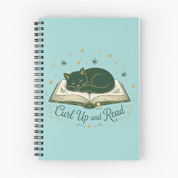 Item preview, Curl Up And Read Black Cat Book Lover Art designed and sold by Hearth & Hollow.