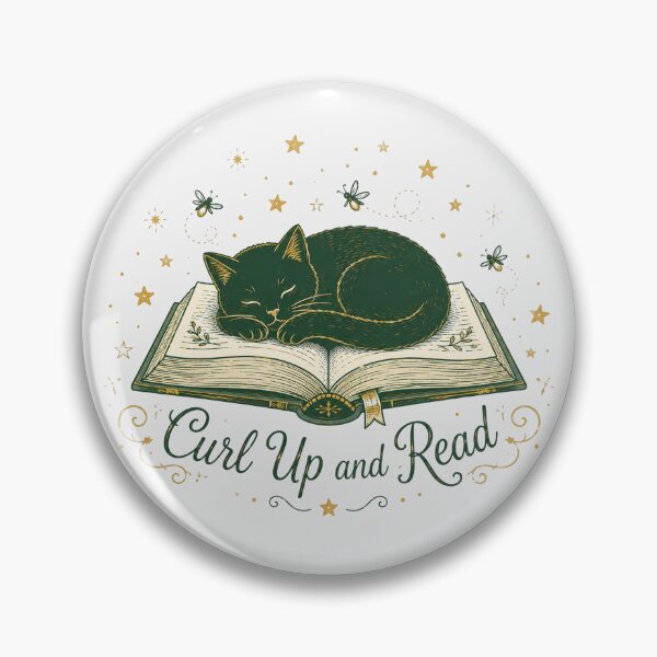 Item preview, Curl Up And Read Black Cat Book Lover Art designed and sold by Hearth & Hollow.