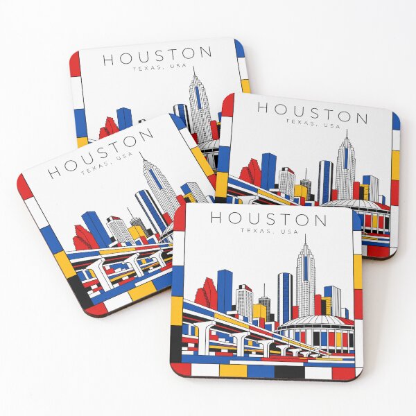 Item preview, Póster 3D de Houston al estilo Mondrian designed and sold by CMYKStudio.