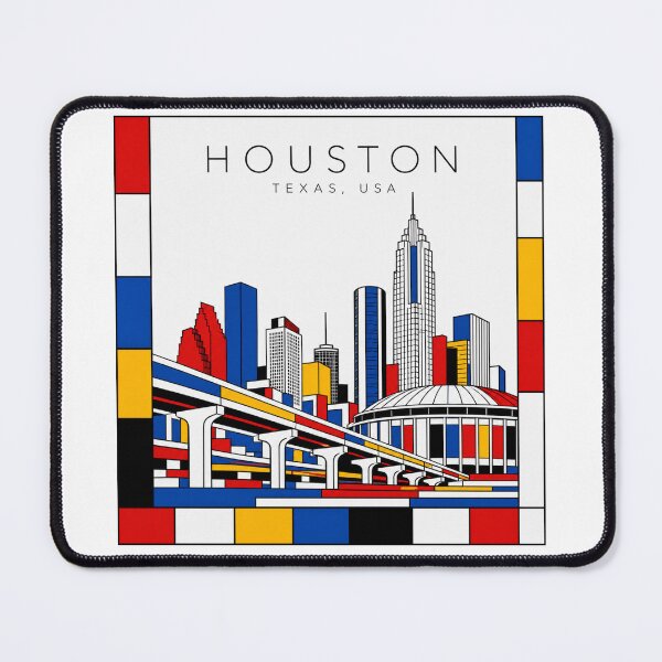 Item preview, Houston Mondrian style poster 3D designed and sold by CMYKStudio.