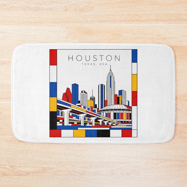 Item preview, Houston Mondrian style poster 3D designed and sold by CMYKStudio.