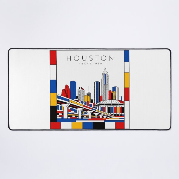 Item preview, Houston Mondrian style poster 3D designed and sold by CMYKStudio.