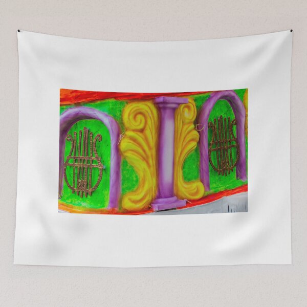 Item preview, Colorful Carnival Float Decoration With Ornate Lyre Motifs, Columns and Swirling Baroque Accents designed and sold by Nmallia.