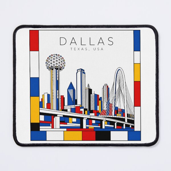 Item preview, Dallas Mondrian style poster 3D designed and sold by CMYKStudio.