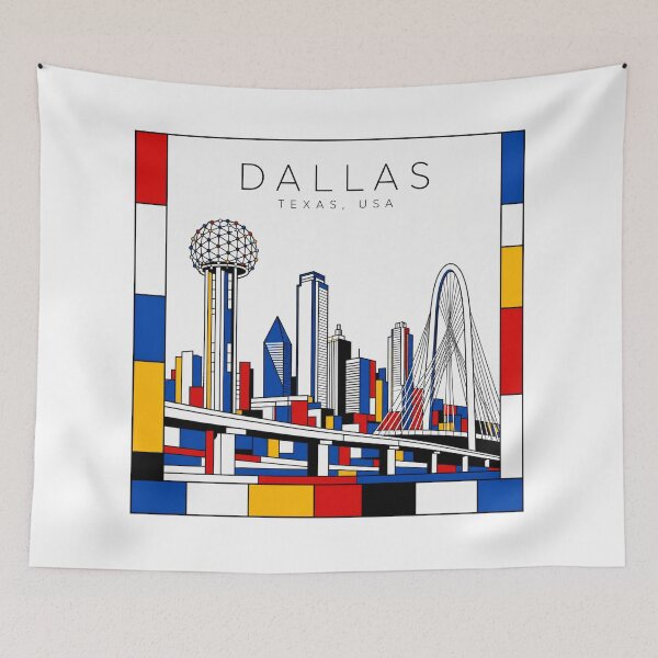 Item preview, Dallas Mondrian style poster 3D designed and sold by CMYKStudio.