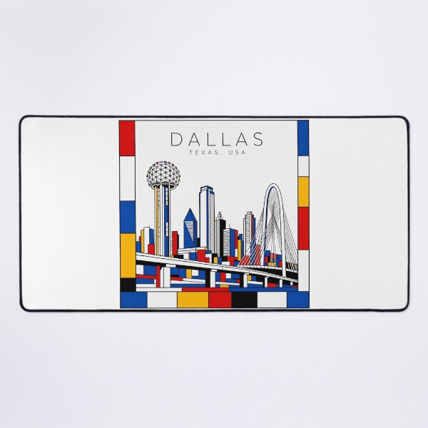 Item preview, Dallas Mondrian style poster 3D designed and sold by CMYKStudio.