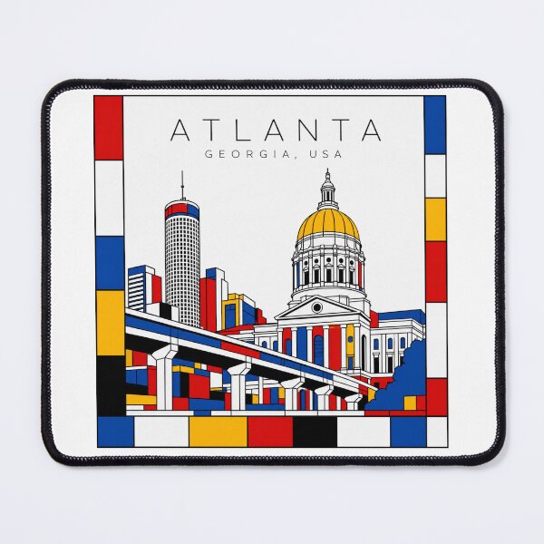 Item preview, Atlanta Mondrian style poster 3D designed and sold by CMYKStudio.