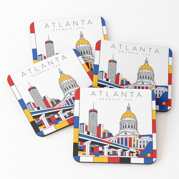Item preview, Atlanta Mondrian style poster 3D designed and sold by CMYKStudio.