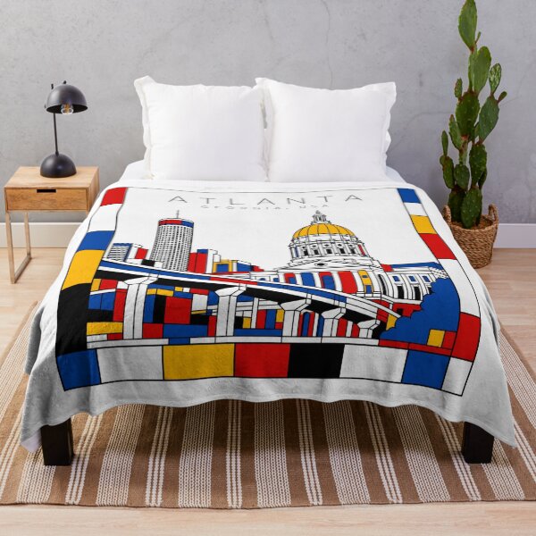 Artikelvorschau, Atlanta-Poster im Mondrian-Stil, 3D entworfen und verkauft von CMYKStudio.