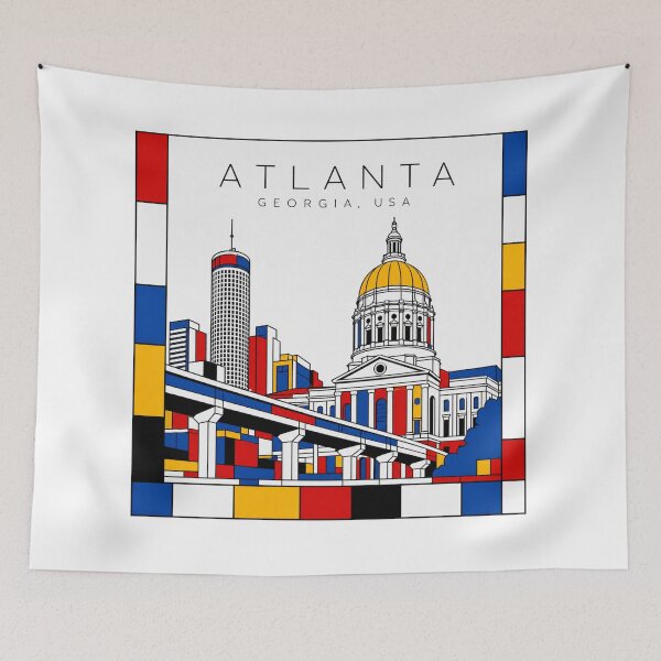 Item preview, Atlanta Mondrian style poster 3D designed and sold by CMYKStudio.