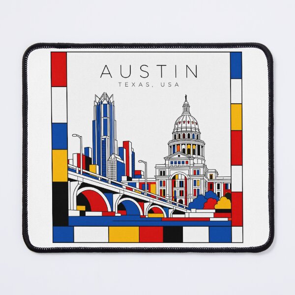 Item preview, Austin Mondrian style poster 3D designed and sold by CMYKStudio.