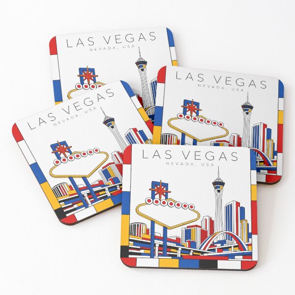 Item preview, Las Vegas Mondrian style poster 3D designed and sold by CMYKStudio.