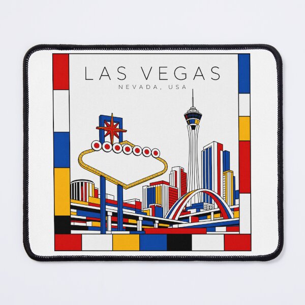 Item preview, Las Vegas Mondrian style poster 3D designed and sold by CMYKStudio.