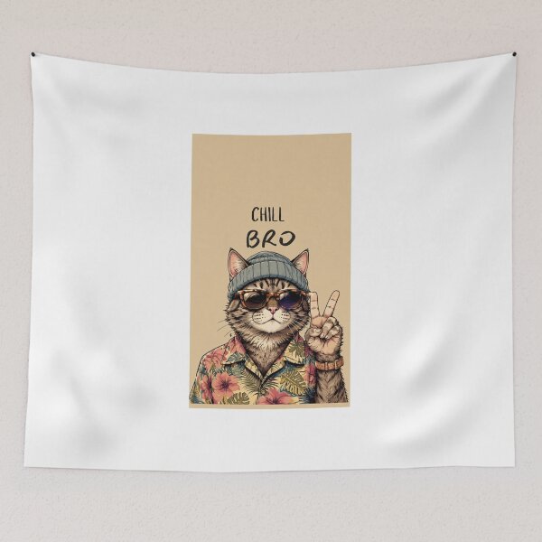 Item preview, Funny Cat Chill Bro Hawaiian designed and sold by WelLarsDigitals.