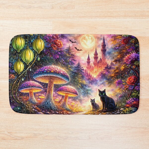 Item preview, Enchanted Forest with Glowing Cats designed and sold by cuprum.