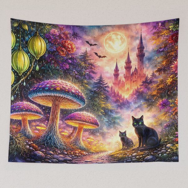Item preview, Enchanted Forest with Glowing Cats designed and sold by cuprum.