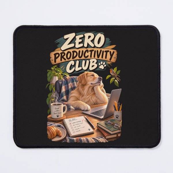 Item preview, Zero Productivity Club – Funny Office Dog designed and sold by Golden Era Studio.
