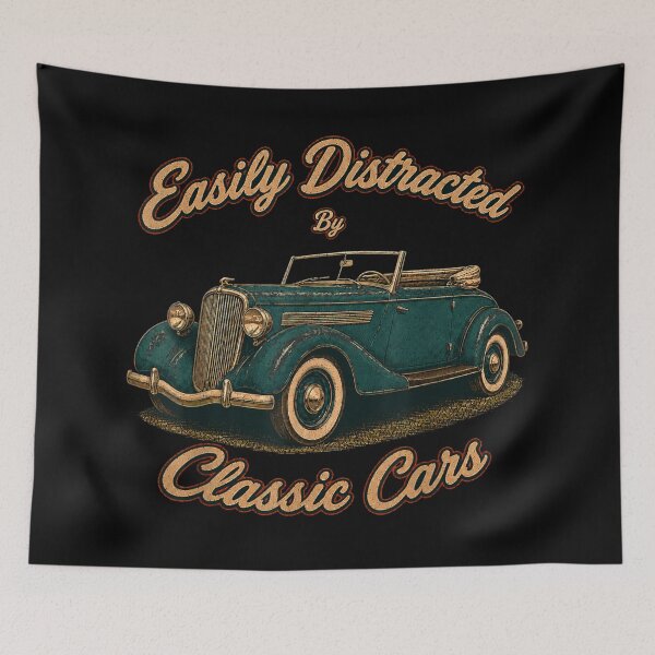 Item preview, Funny Easily Distracted By Classic Cars Vintage Retro Car Guy designed and sold by NgumohaLanke.