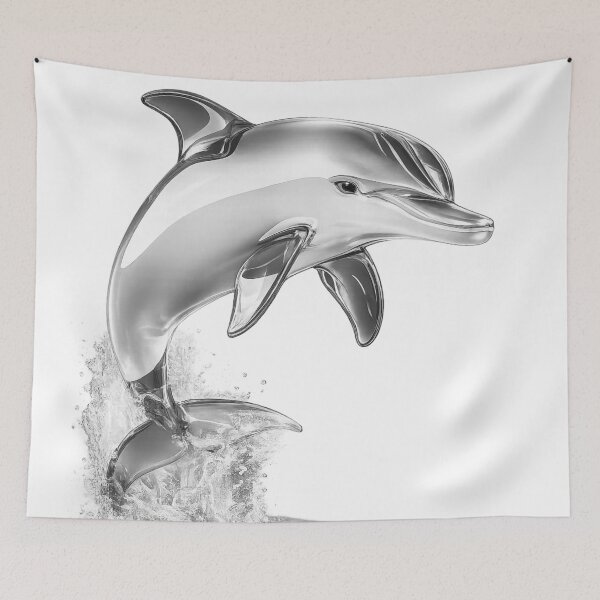 Item preview, Graceful Dolphin Jump Ocean Wildlife Art designed and sold by GRFORA.
