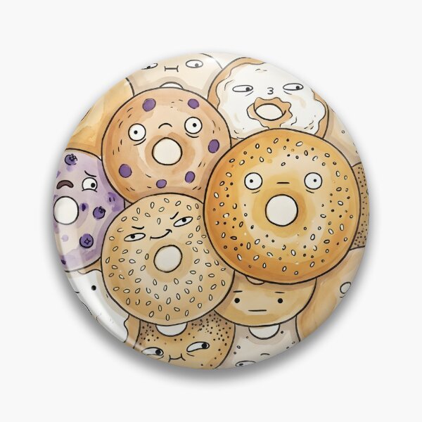 Item preview, Cute Bagels Pile Kawaii Bakery Food Illustration designed and sold by DuckOddity.