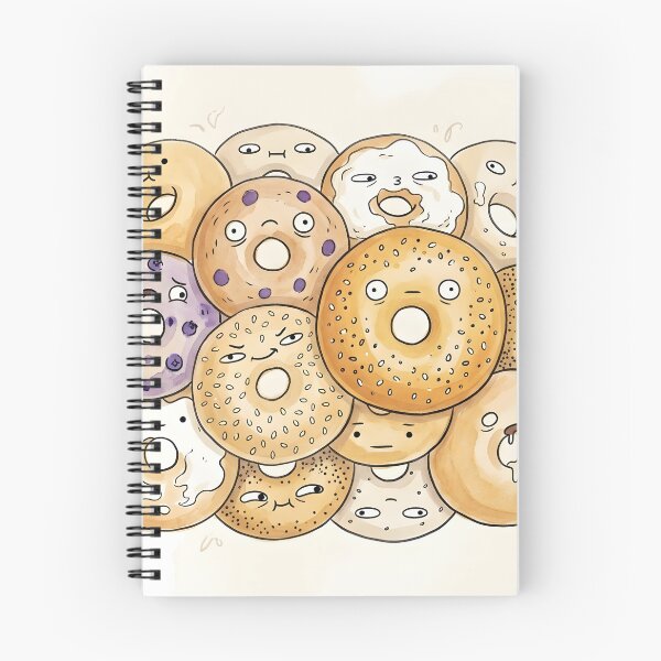 Item preview, Cute Bagels Pile Kawaii Bakery Food Illustration designed and sold by DuckOddity.