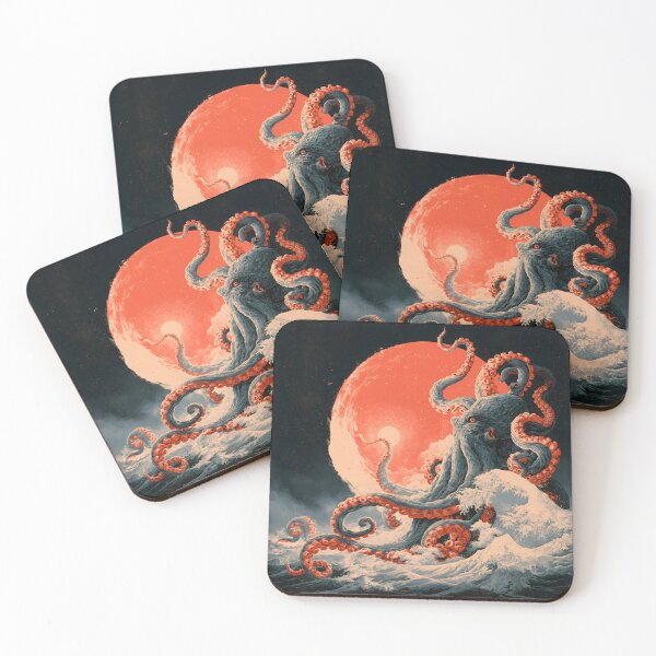 Item preview, Japanese Kraken Ukiyo-e – Giant Octopus Rising from the Waves designed and sold by GrinGalore.