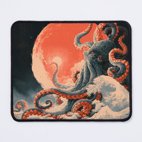 Item preview, Japanese Kraken Ukiyo-e – Giant Octopus Rising from the Waves designed and sold by GrinGalore.