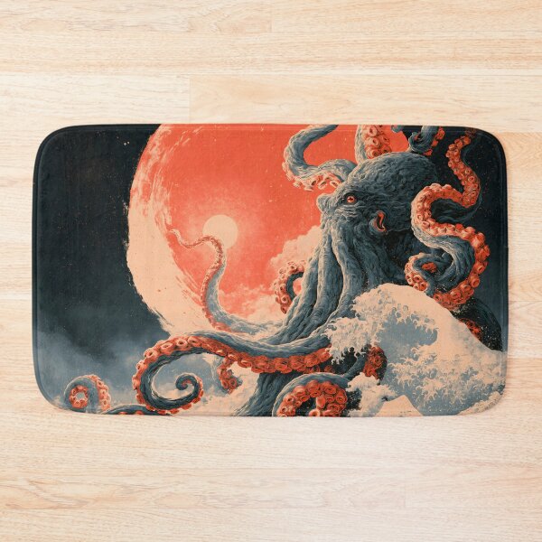 Item preview, Japanese Kraken Ukiyo-e – Giant Octopus Rising from the Waves designed and sold by GrinGalore.