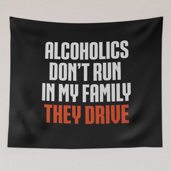 Item preview, alcoholics don't run designed and sold by CanvasRebel.