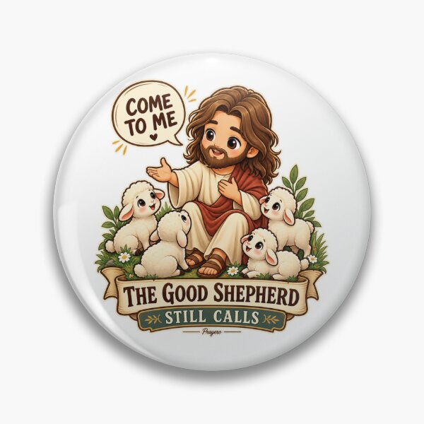 Item preview, Come to Me Good Shepherd Chibi Jesus designed and sold by Echoes of Lion Studio.