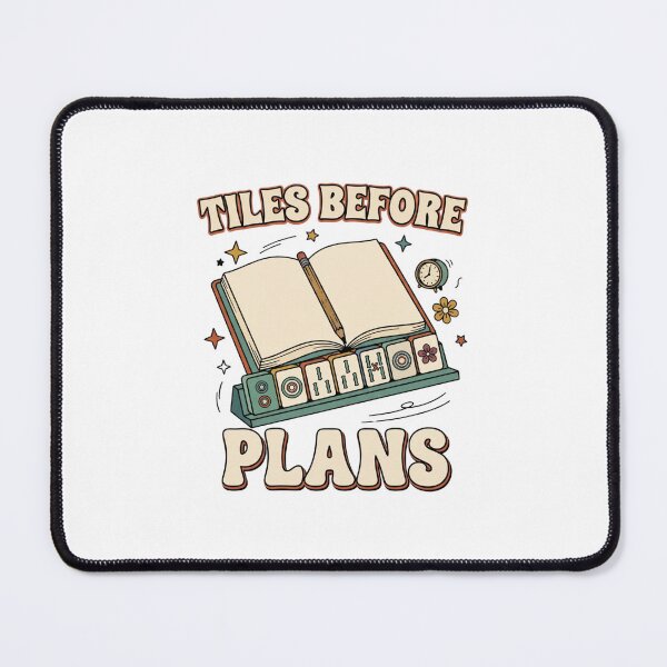 Item preview, Tiles Before Plans Retro Mahjong Humor designed and sold by GoofyShopp.
