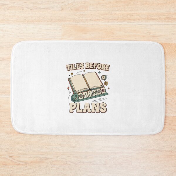 Item preview, Tiles Before Plans Retro Mahjong Humor designed and sold by GoofyShopp.
