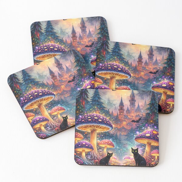 Item preview, Enchanted Forest with Black Cats designed and sold by cuprum.
