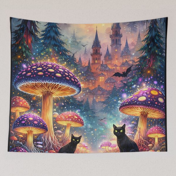 Item preview, Enchanted Forest with Black Cats designed and sold by cuprum.