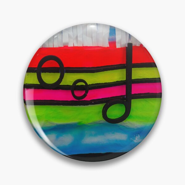 Item preview, Colorful Music Notes Mural On Rainbow-Striped Parade Float With White Fringe Decoration designed and sold by Nmallia.