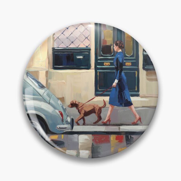 Item preview, Vintage European Travel Art Print Blue Dress Red Shoes Car designed and sold by CARRAANN.