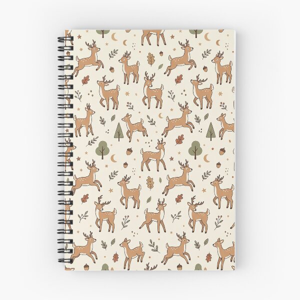 Item preview, Playful Woodland Deer in Forest Seamless Pattern Design by MNS designed and sold by ashenlocs.