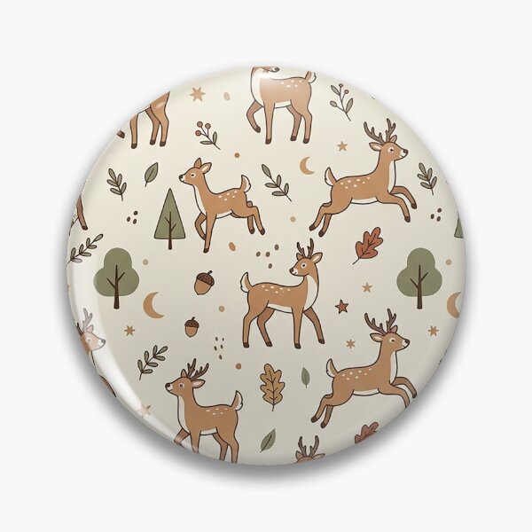 Item preview, Playful Woodland Deer in Forest Seamless Pattern Design by MNS designed and sold by ashenlocs.