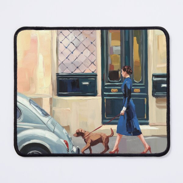 Item preview, Vintage European Travel Art Print Blue Dress Red Shoes Car designed and sold by CARRAANN.