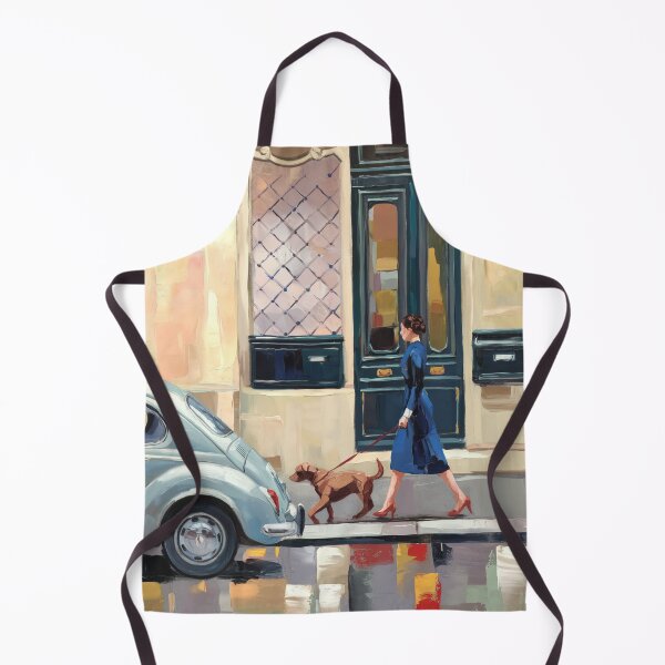 Item preview, Vintage European Travel Art Print Blue Dress Red Shoes Car designed and sold by CARRAANN.