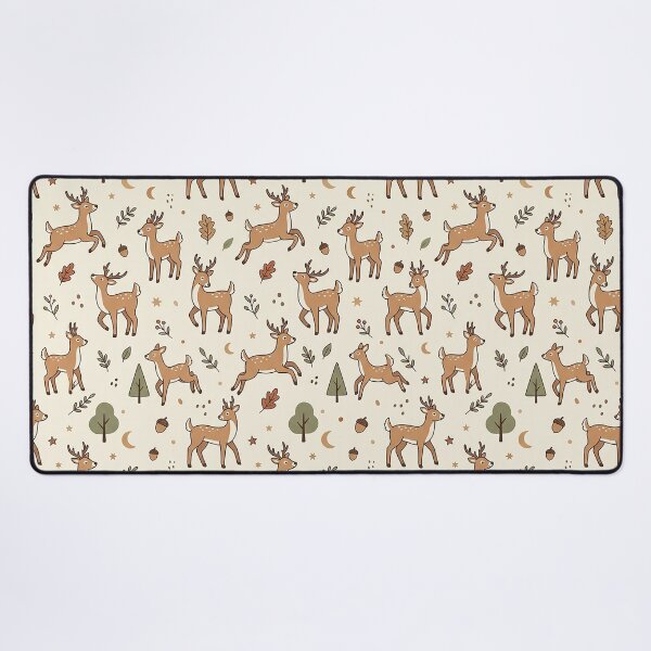 Item preview, Playful Woodland Deer in Forest Seamless Pattern Design by MNS designed and sold by ashenlocs.