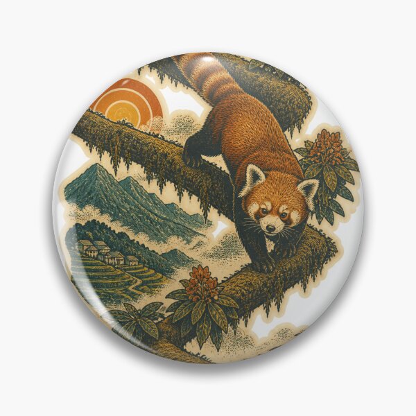 Item preview, Red Panda on the Himalayan Branches Wild Animal Wildlife Art designed and sold by VisualArtsOasis.