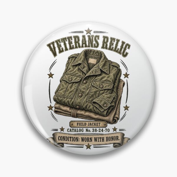 Item preview, Veterans Relic Field Jacket Vintage Military Engraving designed and sold by Mikoff04-arts.