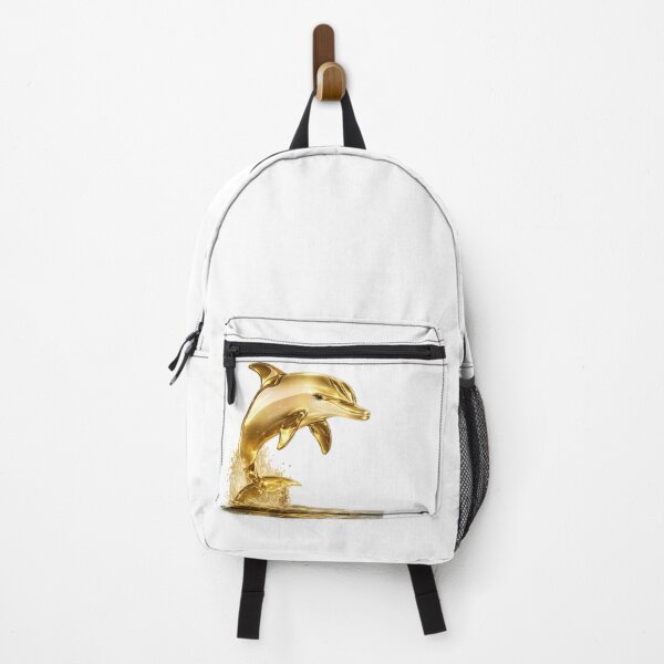 Item preview, Golden Dolphin Jumping Out of Water Metallic Wildlife Art designed and sold by GRFORA.