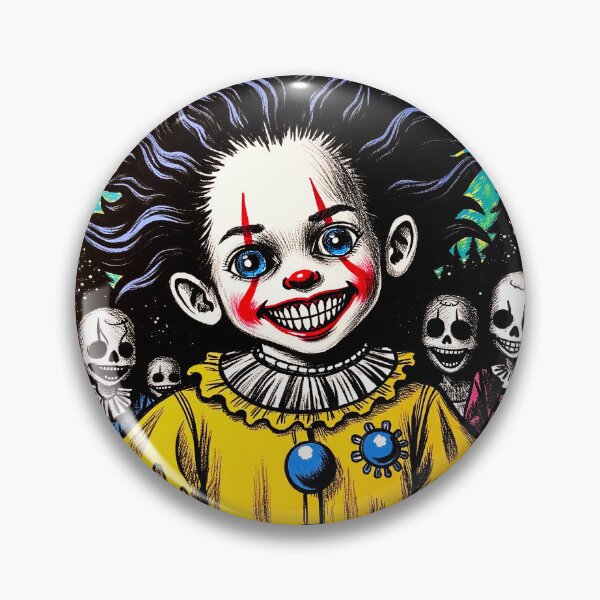 Item preview, Creepy Cute Clown Child with Wide Smile | Grunge Horror Drawing designed and sold by QQQueen.