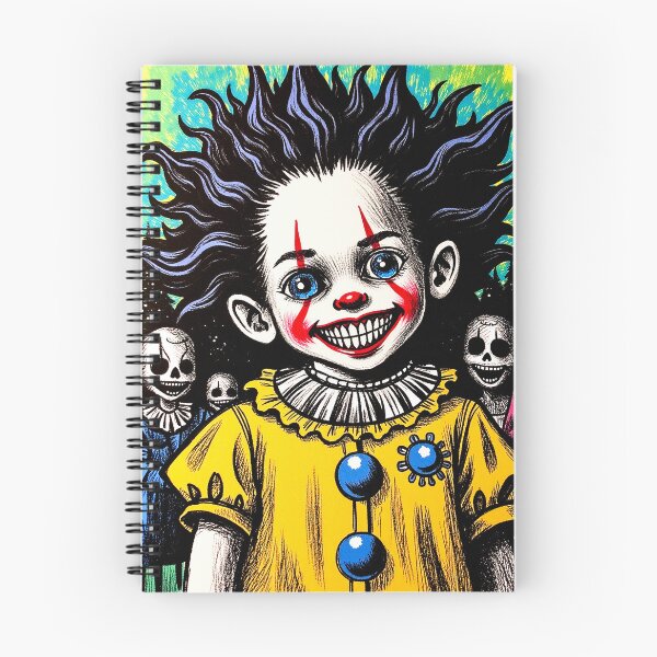 Item preview, Creepy Cute Clown Child with Wide Smile | Grunge Horror Drawing designed and sold by QQQueen.