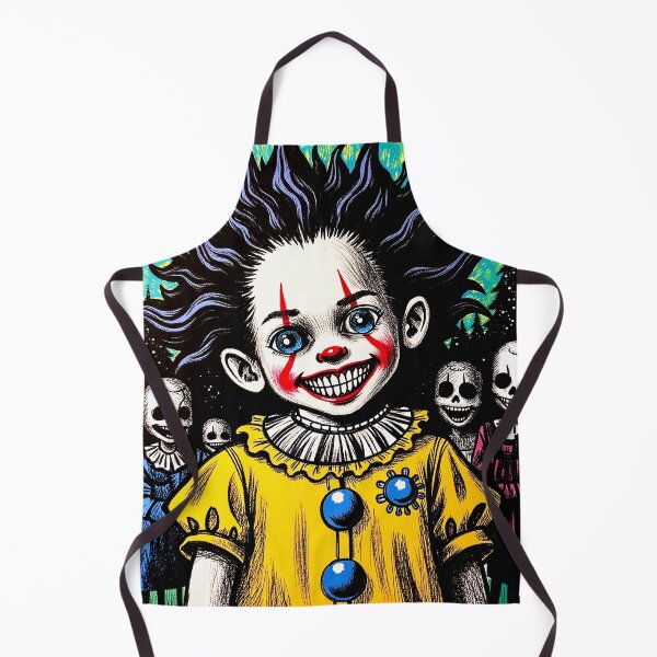 Item preview, Creepy Cute Clown Child with Wide Smile | Grunge Horror Drawing designed and sold by QQQueen.